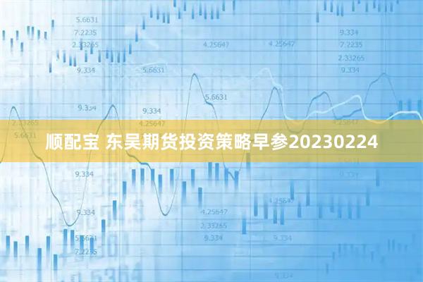 顺配宝 东吴期货投资策略早参20230224