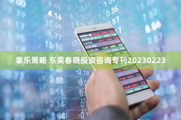 掌乐策略 东吴春晓投资咨询专刊20230223