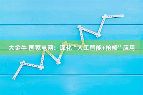 大金牛 国家电网：深化“人工智能+抢修”应用